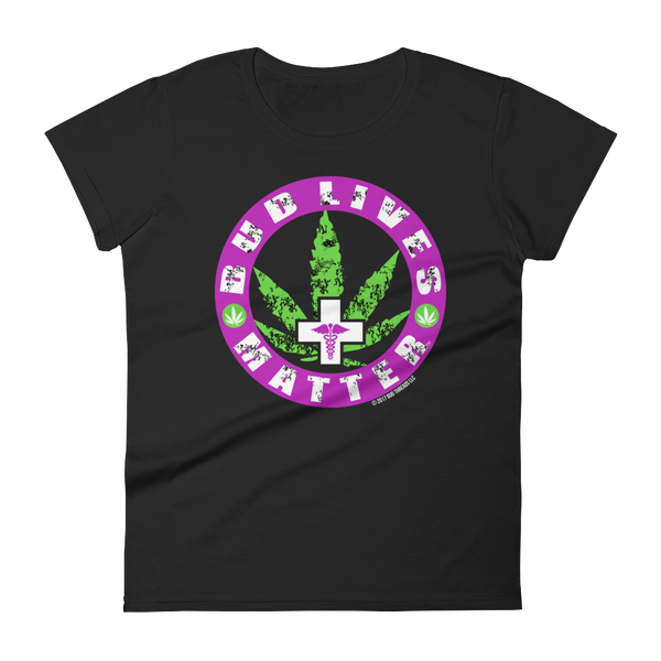 Bud Lives Matter-Purple Circle Med Cross Women's short sleeve t-shirt