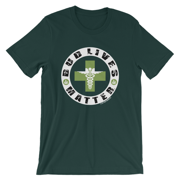 Bud Lives Matter-Circle Green Med-Rev Cross Short-Sleeve Unisex T-Shirt