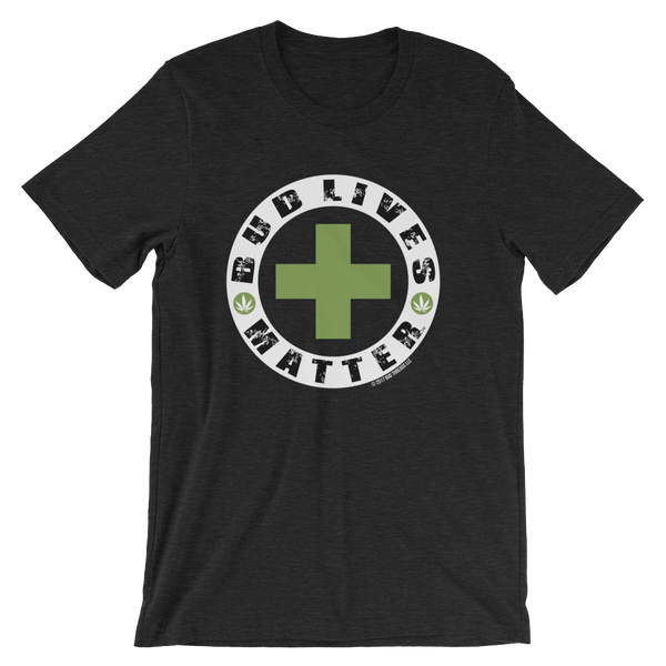 Bud Lives Matter-Circle Green Cross Reverse Short-Sleeve Unisex T-Shirt
