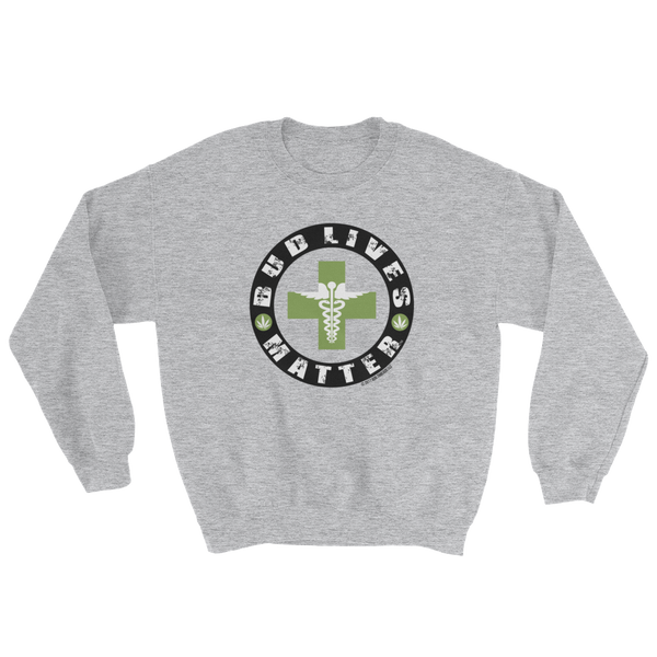 Bud Lives Matter-Circle Green Med-Cross Sweatshirt