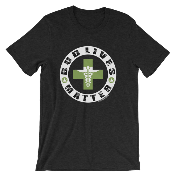 Bud Lives Matter-Circle Green Med-Rev Cross Short-Sleeve Unisex T-Shirt