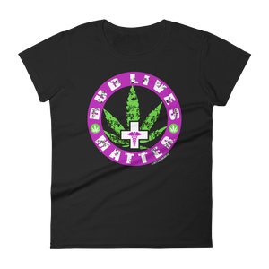 Bud Lives Matter-Purple Circle Med Cross Women's short sleeve t-shirt