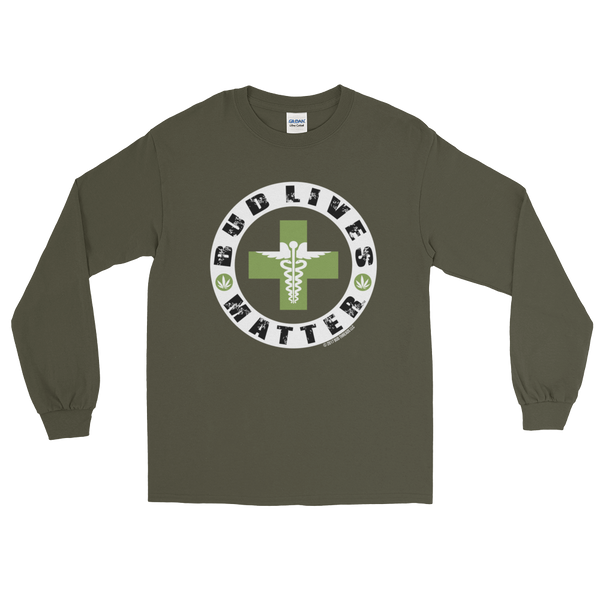 Bud Lives Matter-Circle Green Med-Rev Cross Long Sleeve T-Shirt