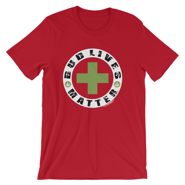 Bud Lives Matter-Circle Green Cross Reverse Short-Sleeve Unisex T-Shirt