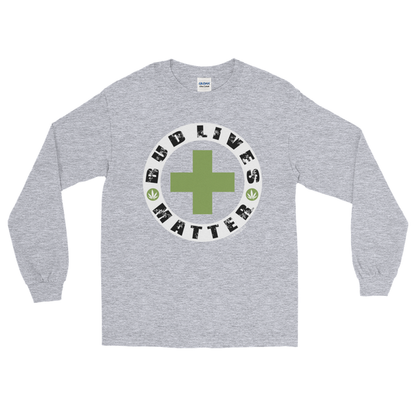 Bud Lives Matter-Circle Green Rev Cross Long Sleeve T-Shirt